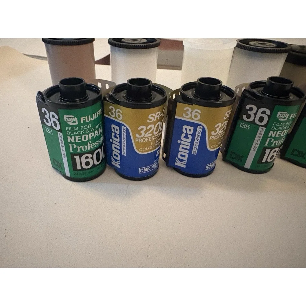 Rare Expired High-Speed 35mm Film Lot - Konica SR-G 3200 & Fuji Neopan 1600 Pro